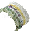 5Pcs 5 Styles Natural Green Aventurine & Quartz Crystal & Prehnite & Citrine & Fluorite Chips Beaded Stretch Bracelet Sets BJEW-JB10872-5