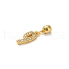 925 Sterling Silver Micro Pave Clear Cubic Zirconia European Dangle Charms STER-A045-01G-9-2