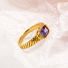Mother's Day Rings 304 Stainless Steel Pave Cubic Zirconia Finger Rings for Women FS-WGAA4E7-17-1