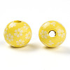 Easter Theme Printed Wood Beads WOOD-T032-22M-2