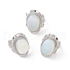 Gemstone Oval Adjustable Ring RJEW-P041-01P-2