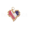 MIYUKI Delica Glass Seed Beaded Heart Pendants PALLOY-MZ00703-02-3