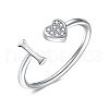 Adjustable Brass Rhinestone Cuff Rings for Women FS-WGEAD33-09-1