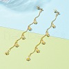 Brass Enamel Chain Tassel Earrings EJEW-JE05786-3