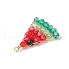 4Pcs 4 Colors Faceted Electroplate Glass Beaded Charms PALLOY-TA00257-5