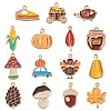 15Pcs 15 Styles Thanksgiving Day Alloy Enamel Pendants FIND-YW0005-79-1