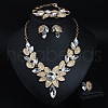 Leaf Alloy Glass Jewelry Sets for Women FS-WG27195-08-1
