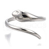 304 Stainless Steel Snake Cuff Ring RJEW-N038-113P-3