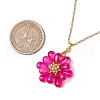 Flower Handmade Glass Seed Beaded Pendant Necklaces NJEW-MZ00096-04-3