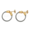 Ion Plating(IP) 304 Stainless Steel Twist Stud Earrings for Women EJEW-M023-06B-1