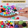 80Pcs Round Silicone Focal Beads SIL-SZ0001-24-16-3