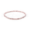 Gold-tone Miyuki Elastic Crystal Beaded Bracelet with Acrylic Tube Beads ST8144719-1
