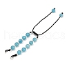 Dyed Natural Malaysia Jade Round Beaded Adjustable Braided Polyester Cord Bracelet Making AJEW-JB01325-02-3