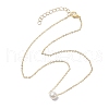 Round Acrylic Imitated Pearl Pendant Necklaces NJEW-JN04777-4