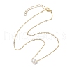 Round Acrylic Imitated Pearl Pendant Necklaces NJEW-JN04777-4