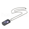 201 Stainless Steel Rectangle with Constellations Pendant Necklace for Women NJEW-G015-01G-3