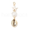 Dyed Synthetic Turquoise Starfish & Electroplated Shell & Imitation Pearl Big Pendants PALLOY-JF03900-3