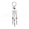 Tibetan Style Alloy Gemstone Keychain KEYC-JKC01217-4