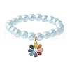 ABS Plastic Imitation Pearl Beads Stretch Bracelets BJEW-JB11584-03-2