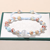 Natural Aqua Terra Jasper Round Beads Stretch Bracelets WG1718F-03-1