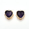Brass Pave Cubic Zirconia Pendants ZIRC-T016-09-1