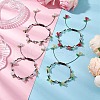 4Pcs Round Natural Quartz Crystal Braided Bead Bracelets BJEW-TA00593-1