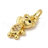 Brass Micro Pave Clear Cubic Zirconia Pendants KK-R162-004H-G-2