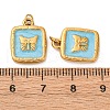 304 Stainless Steel Enamel Pendants STAS-U061-37G-A04-3
