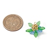 Glass with Round Shell Pearl & Acrylic Charms & Brass Seed Beads Pendants PALLOY-MZ00646-5