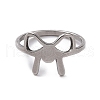201 Stainless Steel Bowknot Finger Ring RJEW-J051-17P-2