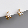 S925 Sterling Silver Flower Hoop Earrings WB4304-1-1