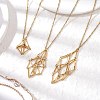 3Pcs 3 Styles 304 Stainless Steel Cuboid Link Chain Macrame Pouch Empty Stone Holder Necklace Making NJEW-JN05198-1