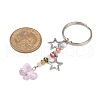 4Pcs Butterfly Glass Pendant Keychain KEYC-JKC01205-5