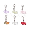 Transparent Spray Painted Glass Pendant Decorations HJEW-JM03293-01-2