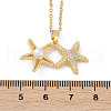 Starfish Brass Micro Pave Cubic Zirconia Pendant Neckalces for Women NJEW-C076-06G-5