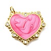 Brass Micro Pave Cubic Zirconia Enamel Pendants KK-V011-22G-A-1