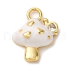 Brass Micro Pave Clear Cubic Zirconia Enamel Pendants KK-I276-26G-02-1