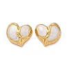 Heart 304 Stainless Steel Enamel Stud Earrings EJEW-M105-03G-2