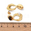 304 Stainless Steel Tiger Eye Stone Oval Dangle Stud Earrings EJEW-R027-02G-5