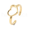 304 Stainless Steel Hollow Heart Open Cuff Rings for Valentine's Day X-RJEW-D002-26G-3