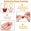 FIBLOOM 9 Pairs 9 Colors Butterfly Acrylic Dangle Leverback Earrings EJEW-FI0001-97-4
