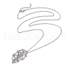 Crystal Stone Cage Pendant Necklaces NJEW-JN04756-04-1