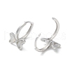 999 Fine Silver Bowknot Hoop Earrings EJEW-P296-04P-2