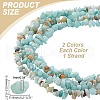 ARRICRAFT 2 Strands 2 Colors Natural Flower Amazonite Chip Beads Strands G-AR0005-98-2