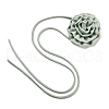 Fabric Rose Tie Choker Necklaces for Women NJEW-Z022-01K-2