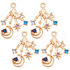 Beebeecraft 10Pcs Brass Cubic Zirconia Pendants KK-BBC0004-42-1