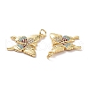 Brass Cubic Zirconia Pendants KK-G453-22G-3