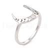201 Stainless Steel Moon Phase Finger Ring for Women RJEW-A006-07P-1-2