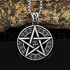 Pentagram 304 Stainless Steel Pendant Necklaces for Men FS-WGA1565-01-1