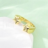 Brass Micro Pave Cubic Zirconia Adjustable Cuff Rings for Women RJEW-U053-02G-3